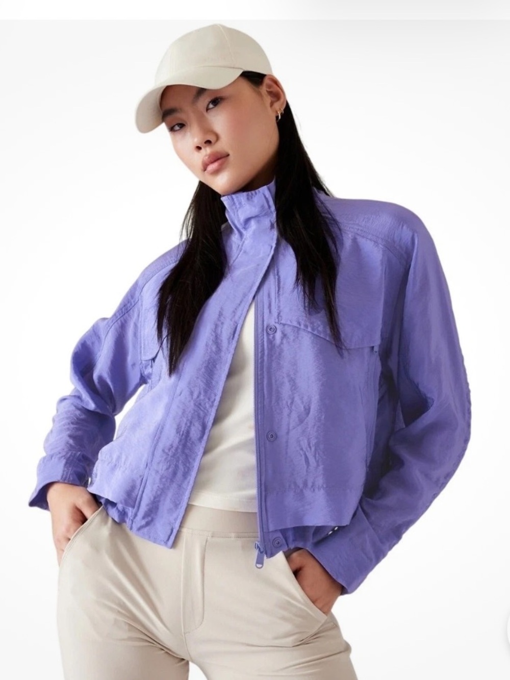 Athleta Arrival Lavender Lightweight Utility Jacket